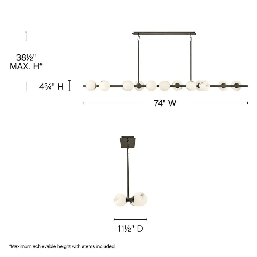 Selene Large Fourteen Light Linear Chandelier - Image 2