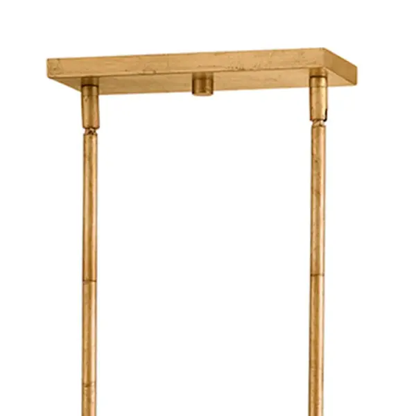 Glamorous Linear Chandelier with Textured Glass and Brass Finish - Image 7