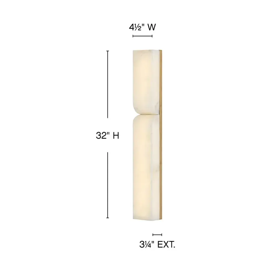 Alune Large LED Sconce in Lacquered Brass - Image 2