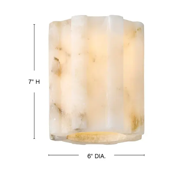 This mini flush mount combines natural alabaster beauty with modern LED efficiency. At just 6 inches wide, it's perfect for compact spaces needing sophisticated illumination with unique natural stone character. - alternate view