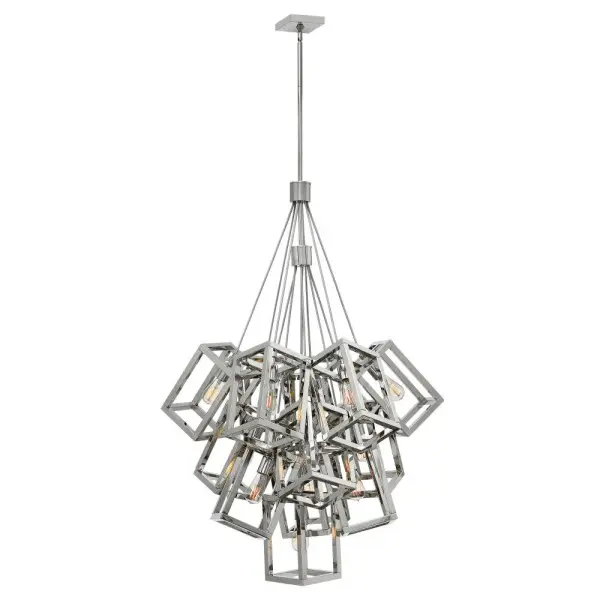 Dramatic Multi-Tier Statement Piece with Gleaming Polished Nickel Finish - Image 1