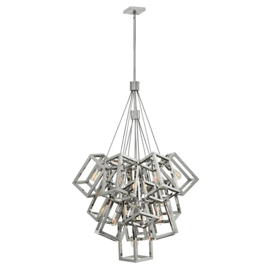 Dramatic Multi-Tier Statement Piece with Gleaming Polished Nickel Finish - Image 1