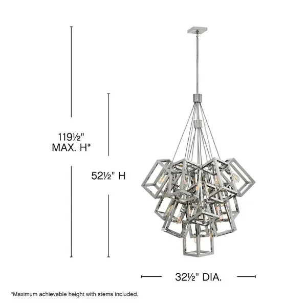 Dramatic Multi-Tier Statement Piece with Gleaming Polished Nickel Finish - Image 2