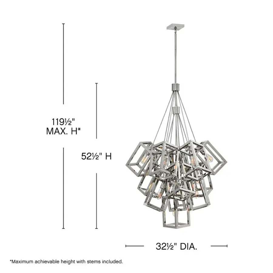 Dramatic Multi-Tier Statement Piece with Gleaming Polished Nickel Finish - Image 2