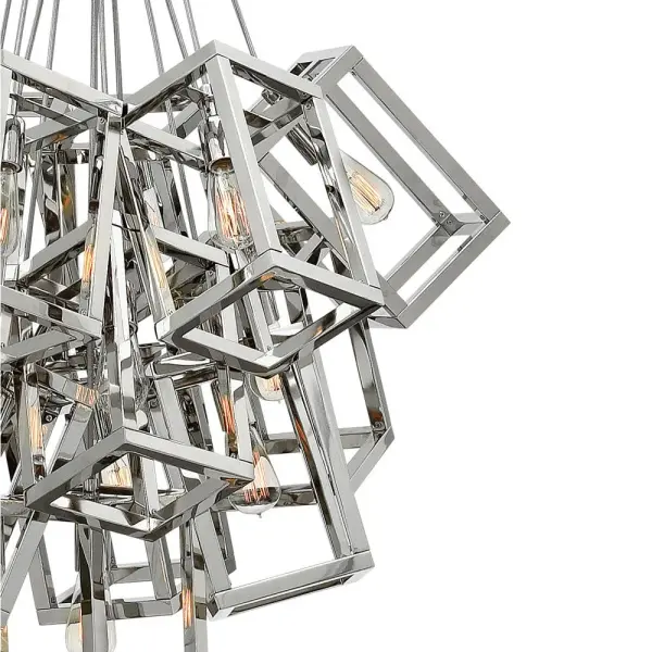 Dramatic Multi-Tier Statement Piece with Gleaming Polished Nickel Finish - Image 3