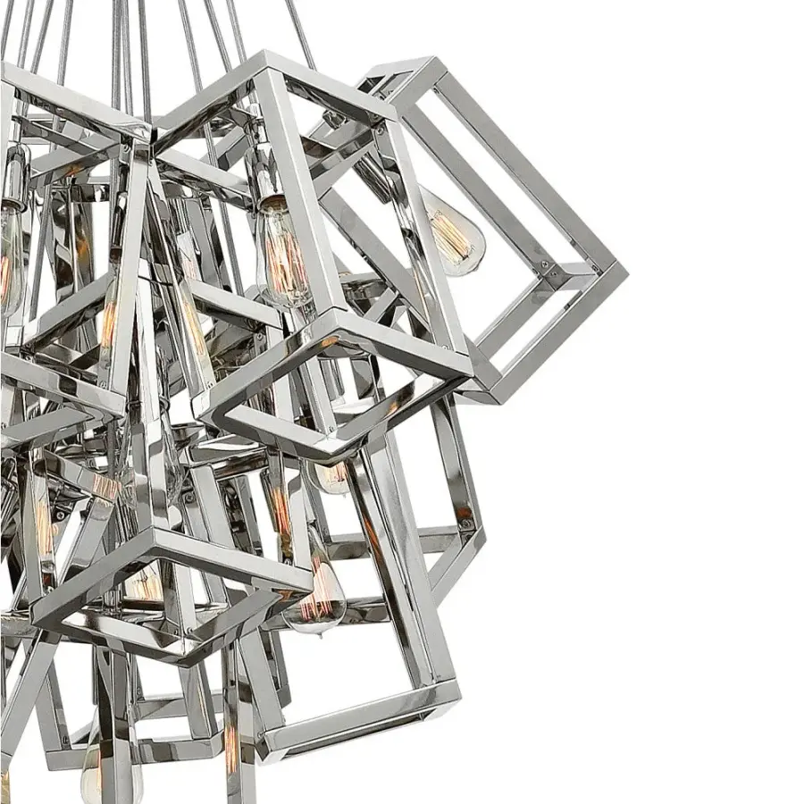 Dramatic Multi-Tier Statement Piece with Gleaming Polished Nickel Finish - Image 3