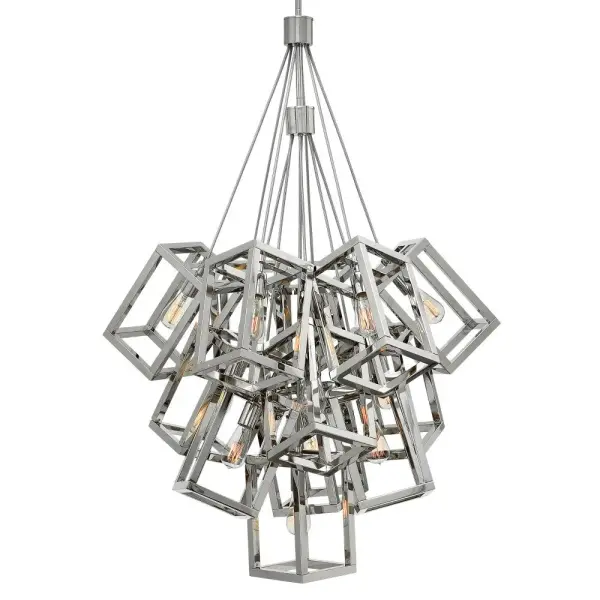 Dramatic Multi-Tier Statement Piece with Gleaming Polished Nickel Finish - Image 4