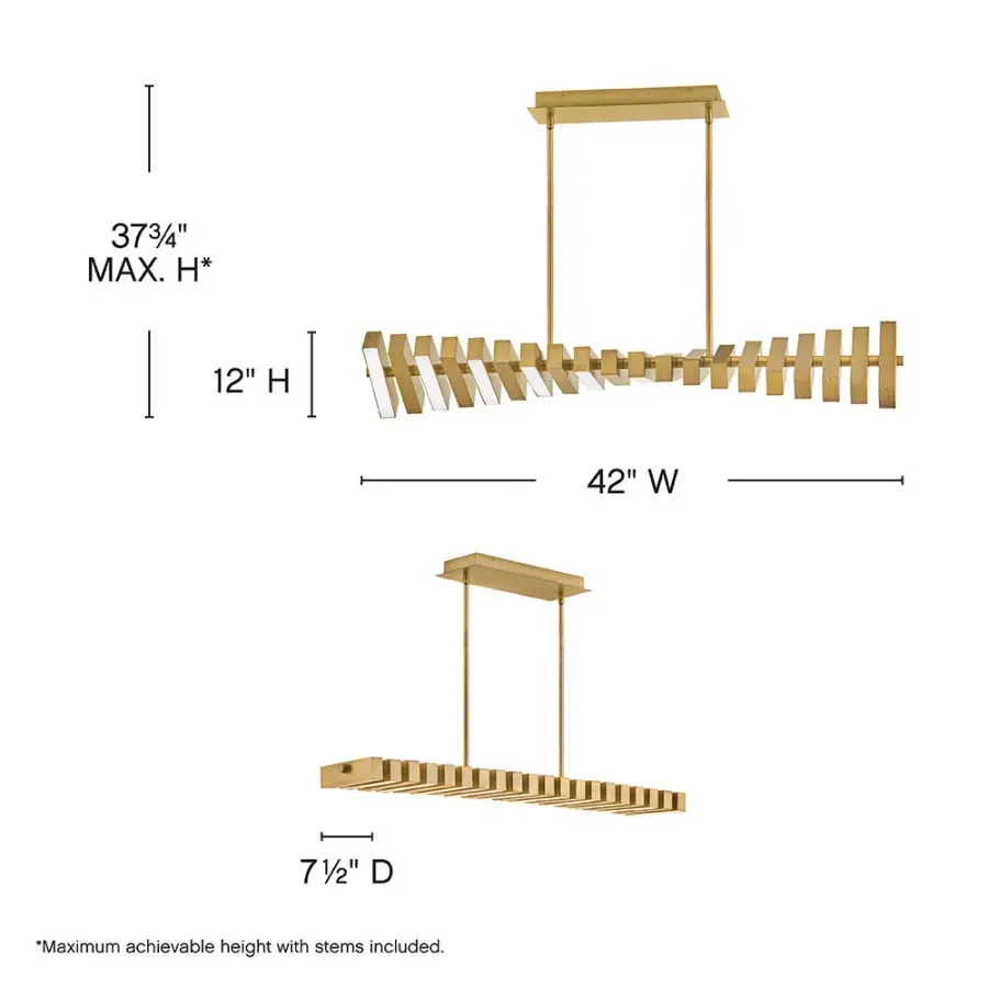 Stitch Medium Adjustable LED Linear Chandelier - Image 2