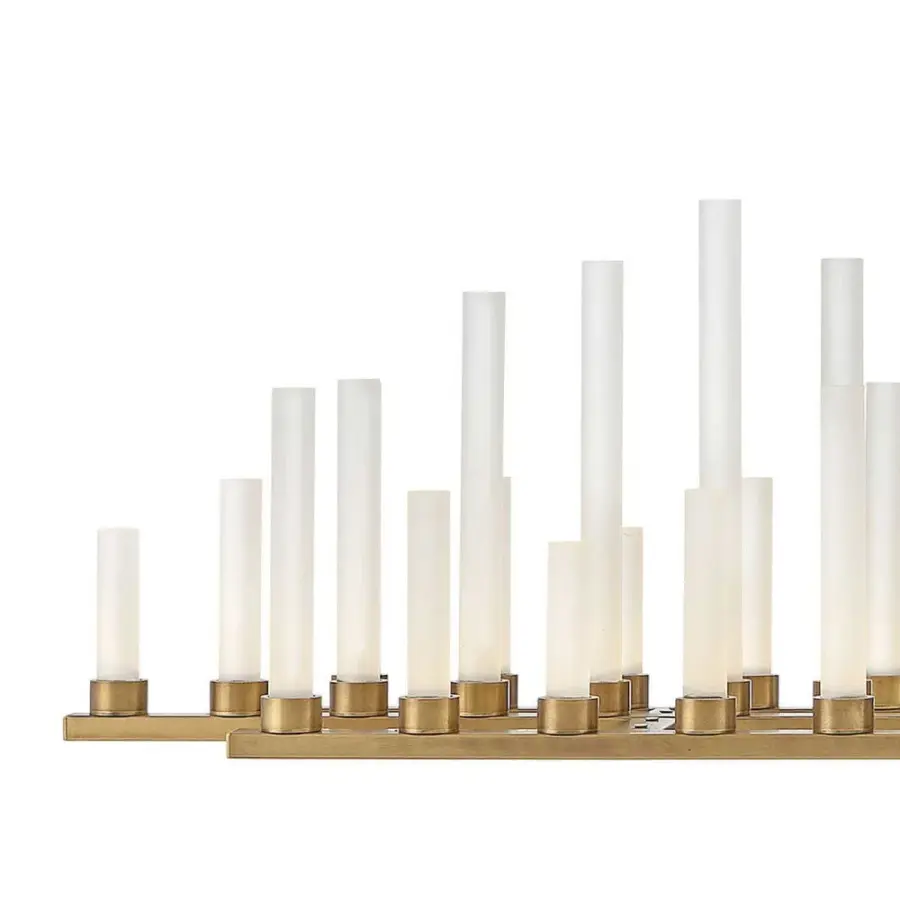 Stunning 50-Light Linear Chandelier with Sculptural Glass Columns - Image 4