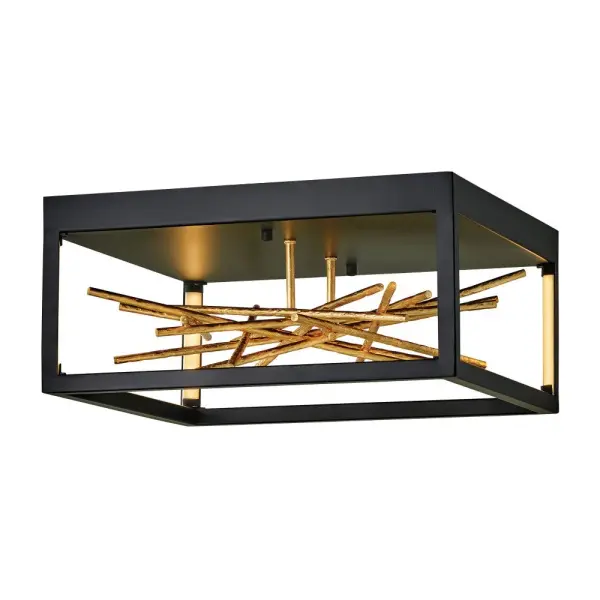 Styx Medium LED Flush Mount in Black with Gilded Gold - Image 1