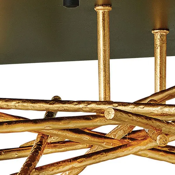 Styx Medium LED Flush Mount in Black with Gilded Gold - Image 3