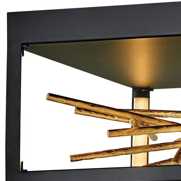 Styx Medium LED Flush Mount in Black with Gilded Gold - Image 4