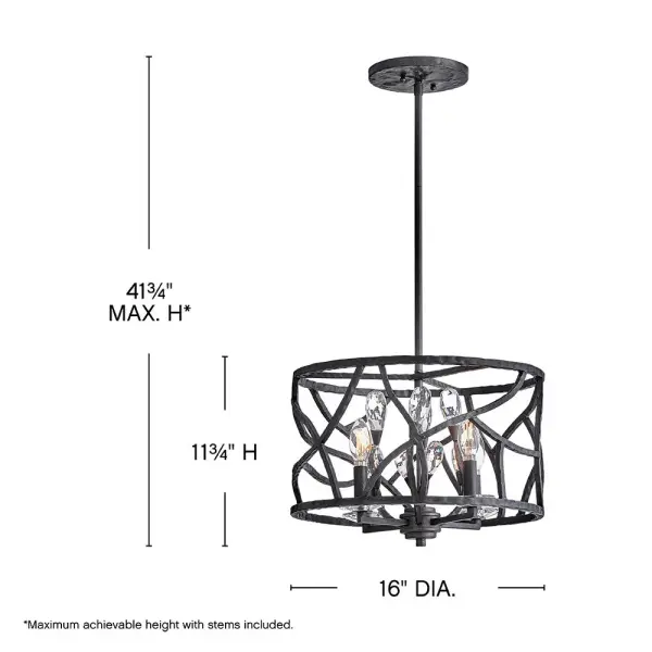 Eve Medium Convertible Flush Mount in Brushed Graphite - Image 2