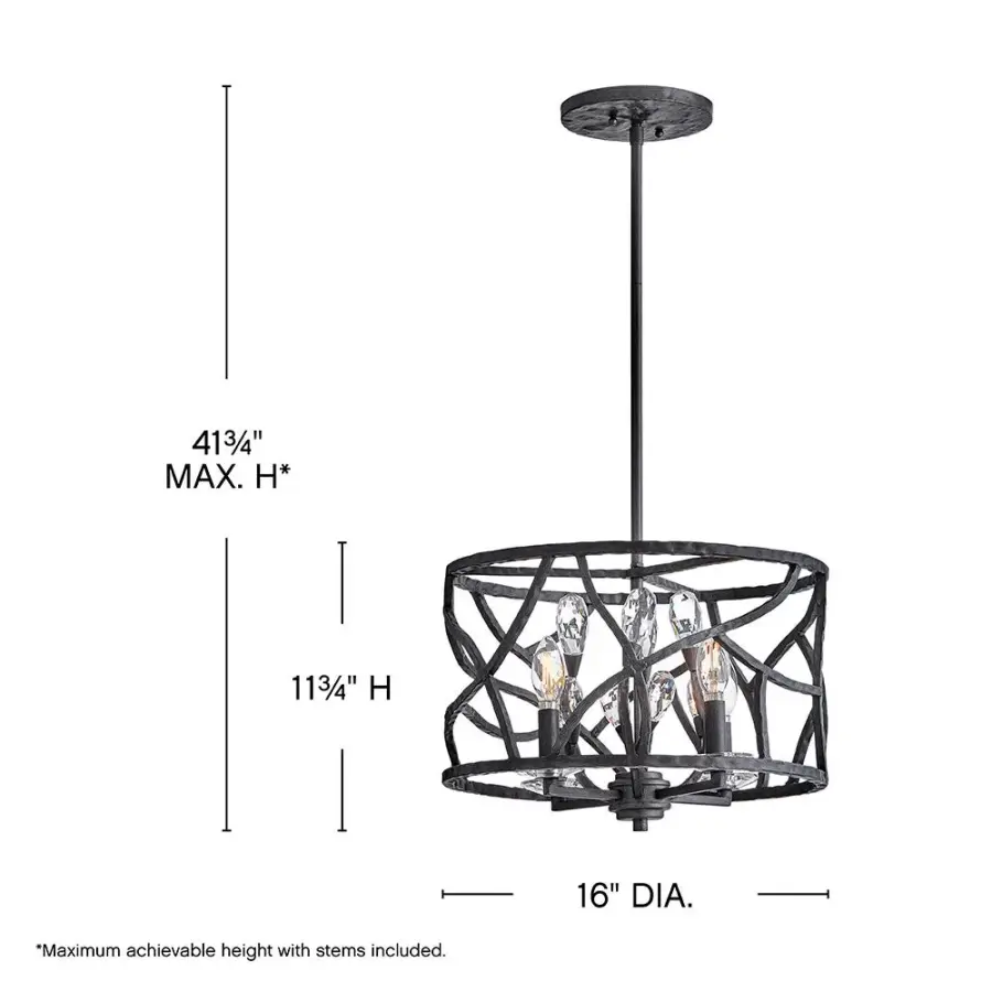 Eve Medium Convertible Flush Mount in Brushed Graphite - Image 2