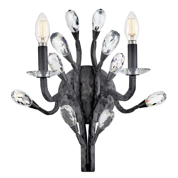 Eve Medium Two Light Wall Sconce in Brushed Graphite - Image 1