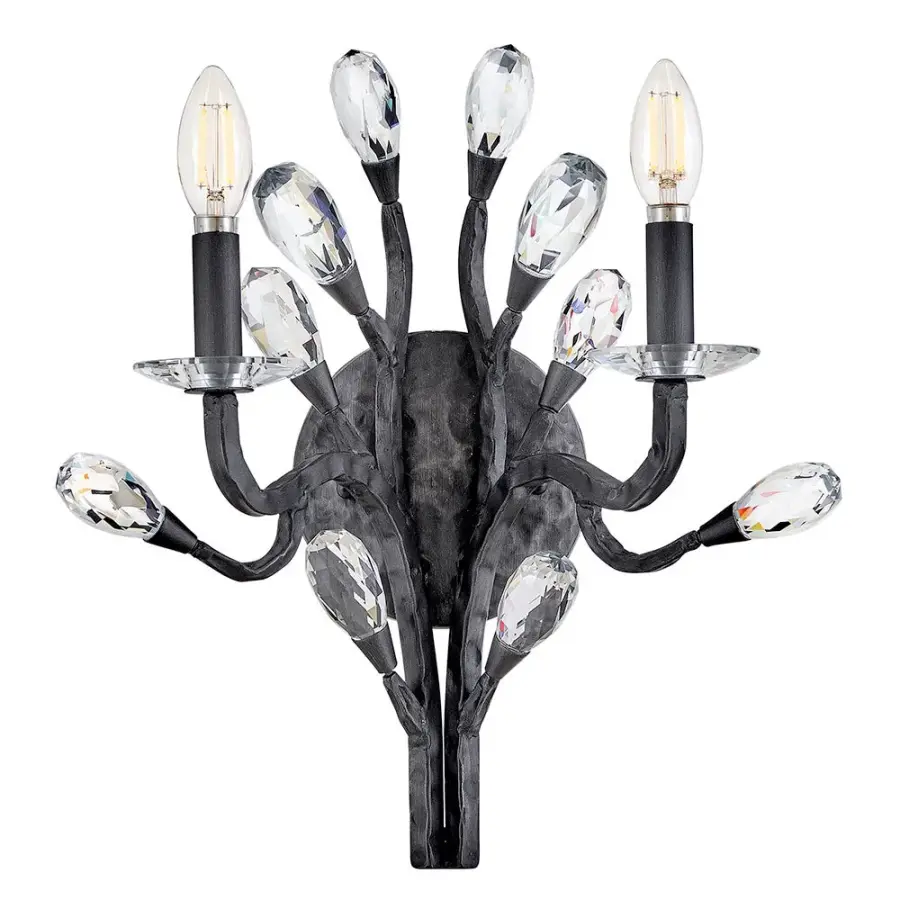 Eve Medium Two Light Wall Sconce in Brushed Graphite - Image 1
