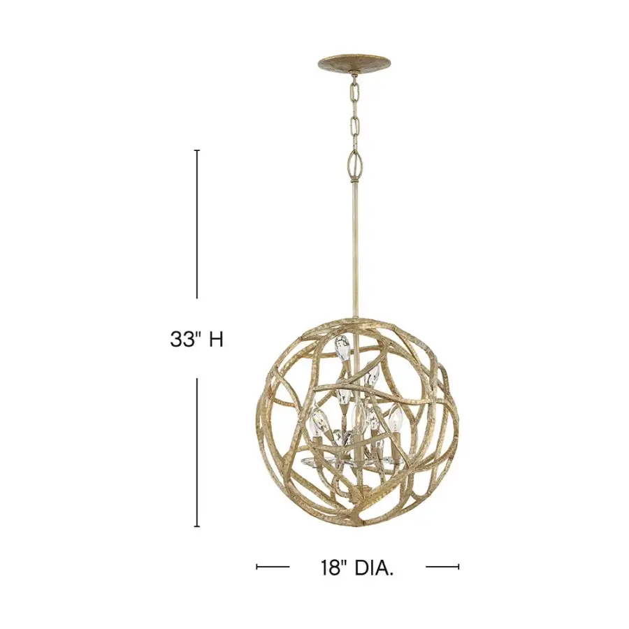 Eve Large Orb Pendant in Champagne Gold - Image 2