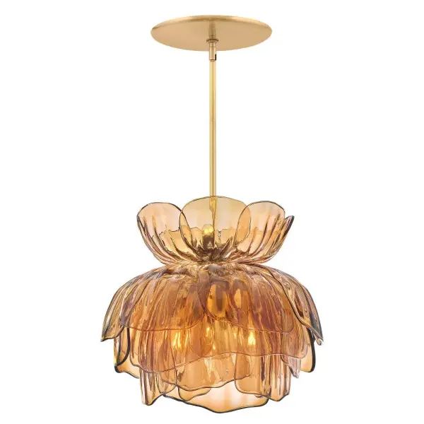 Fantine Small Chandelier in Unlacquered Brass - Image 1