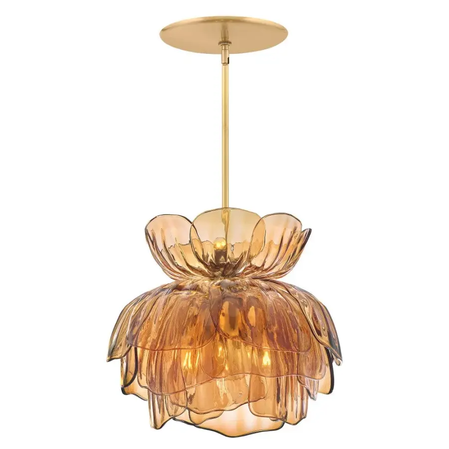 Fantine Small Chandelier in Unlacquered Brass - Image 1