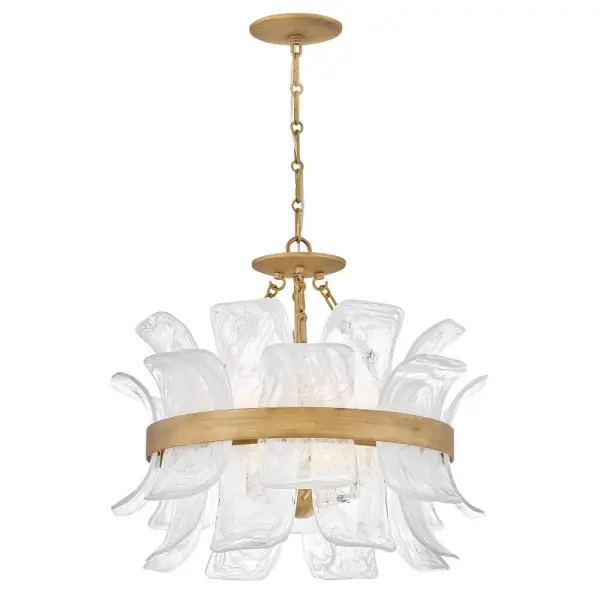 Fleur Medium Convertible Chandelier in Burnished Gold - Image 1