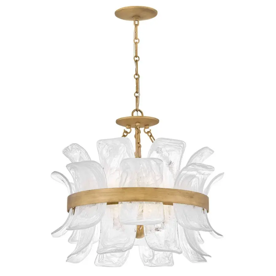 Fleur Medium Convertible Chandelier in Burnished Gold - Image 1