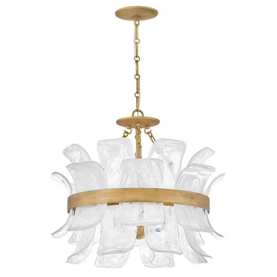 Fleur Medium Convertible Chandelier in Burnished Gold - Image 3