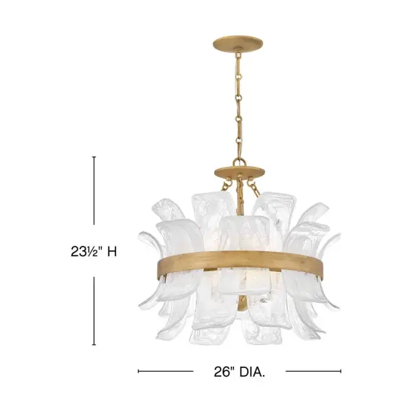 Fleur Medium Convertible Chandelier in Burnished Gold - Image 8
