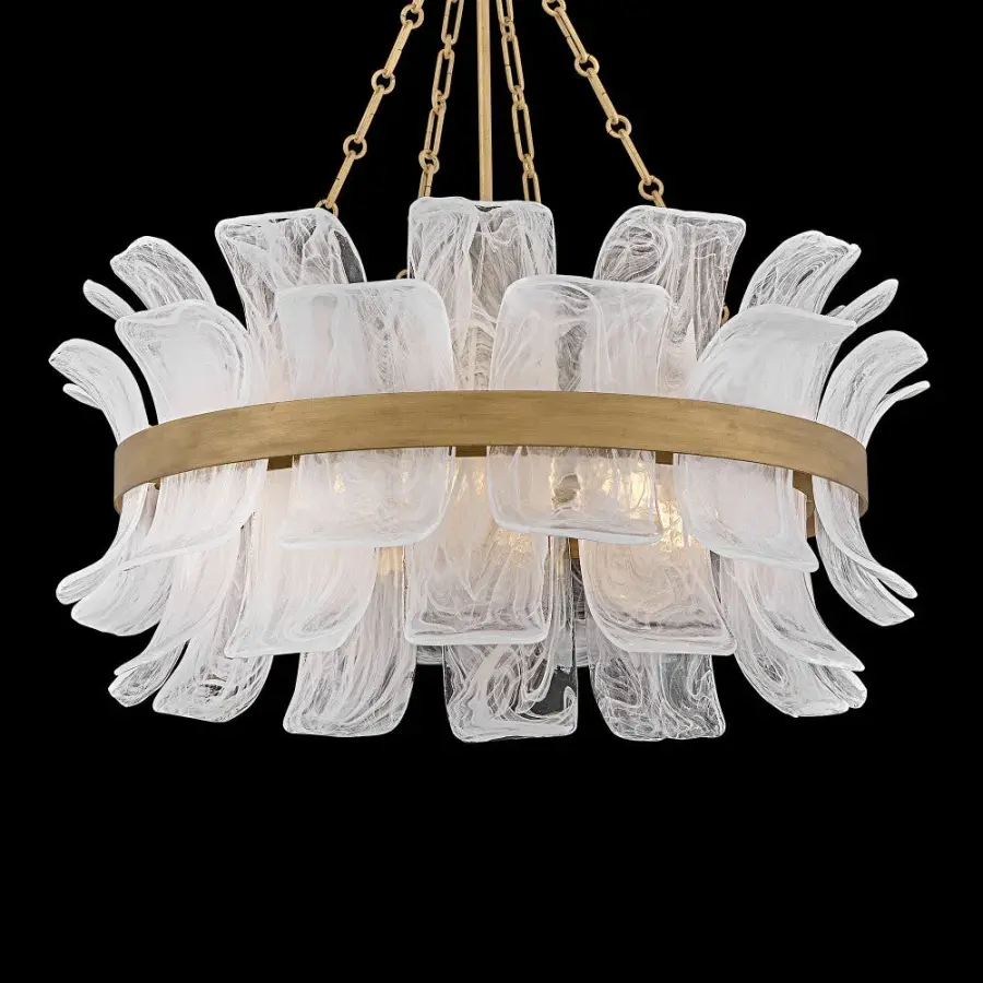 Fleur Medium Drum Chandelier in Burnished Gold - Image 8