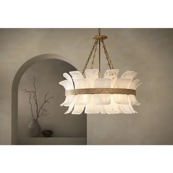 Fleur Medium Drum Chandelier in Burnished Gold - Image 9