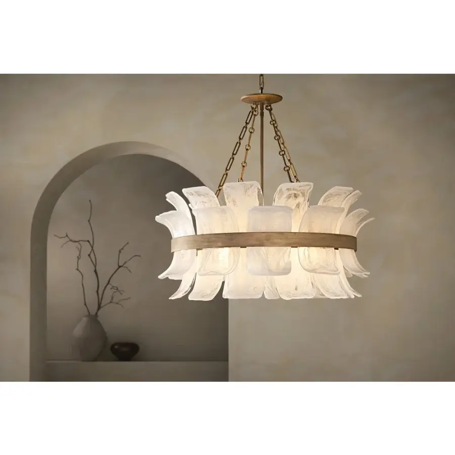 Fleur Medium Drum Chandelier in Burnished Gold - Image 9