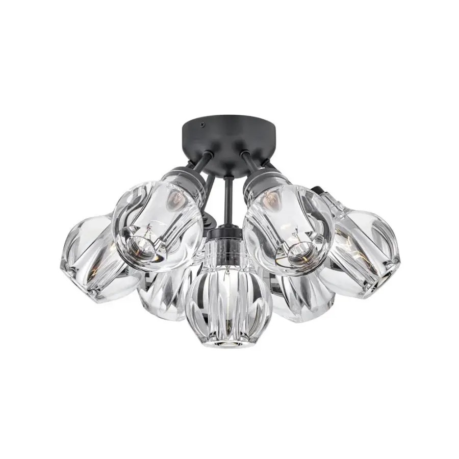 Elise Medium Semi-Flush Mount in Black - Image 1