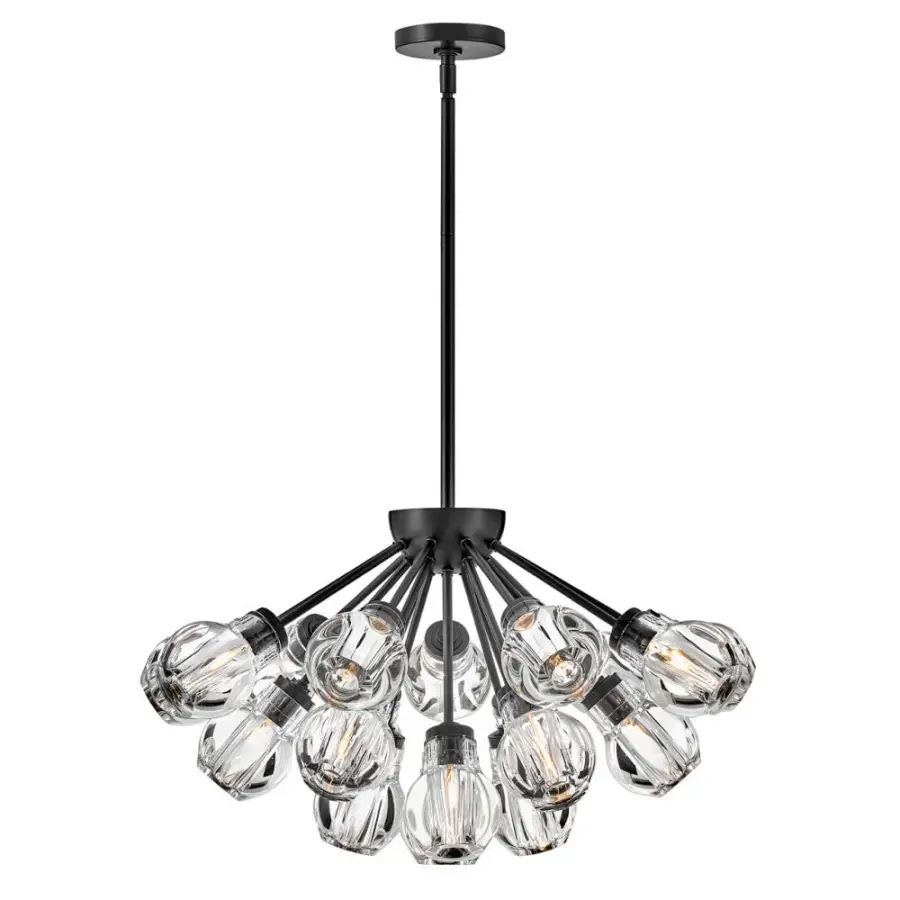 Elise Medium Convertible Chandelier in Black - Image 1