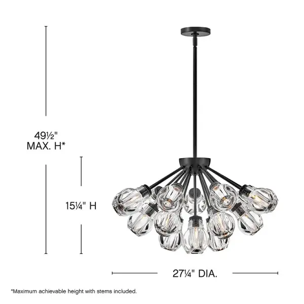 Elise Medium Convertible Chandelier in Black - Image 2