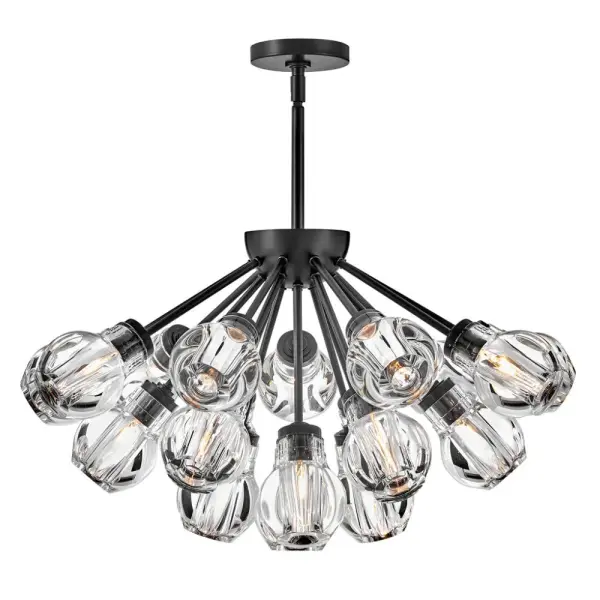 Elise Medium Convertible Chandelier in Black - Image 4
