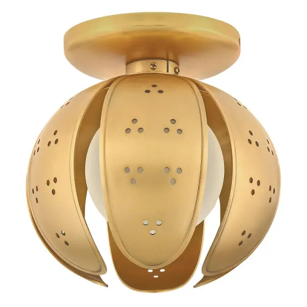 Anthos Small Semi-Flush Mount in Unlacquered Brass - Image 3