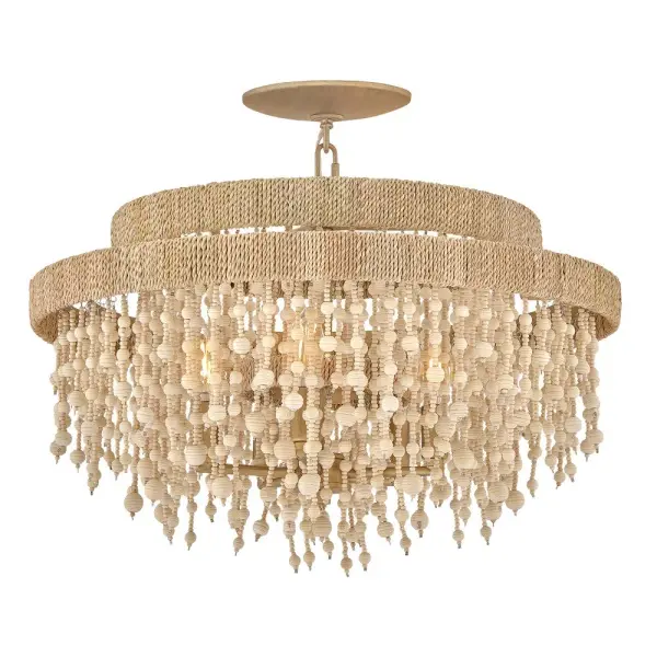 Freya Medium Semi Flush Mount in Burnished Gold - Image 1