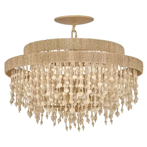 Freya Medium Semi Flush Mount in Burnished Gold - Image 3