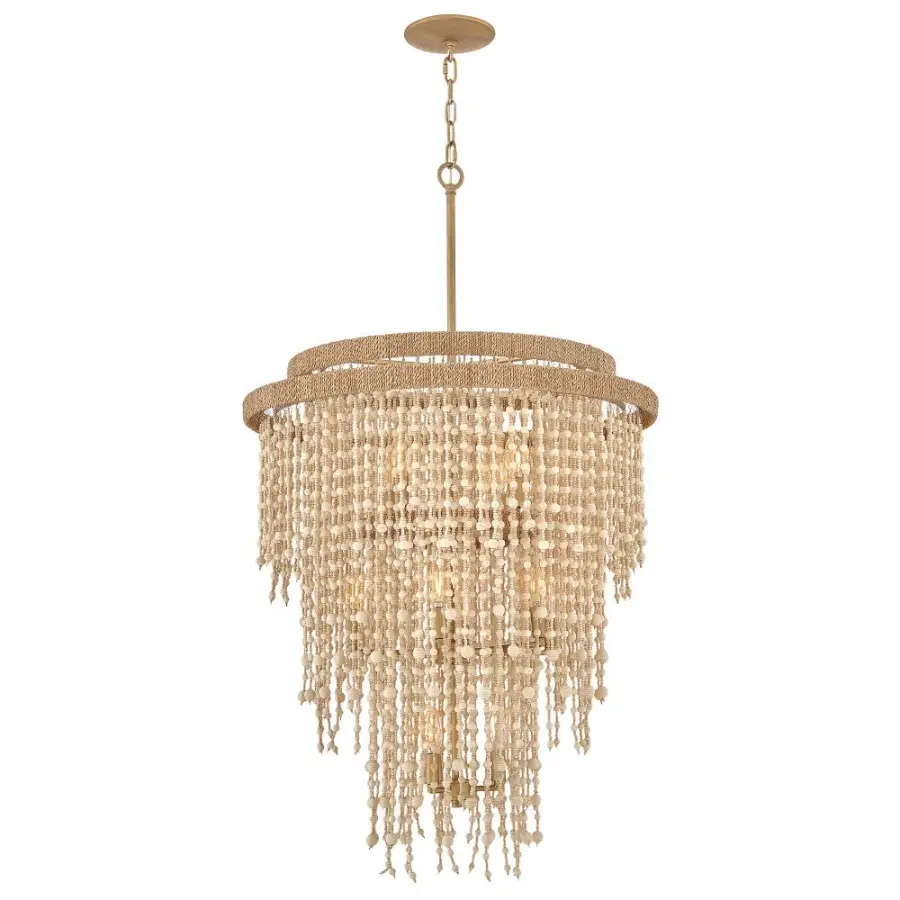 Freya Medium Chandelier with Wooden Beads - Image 1