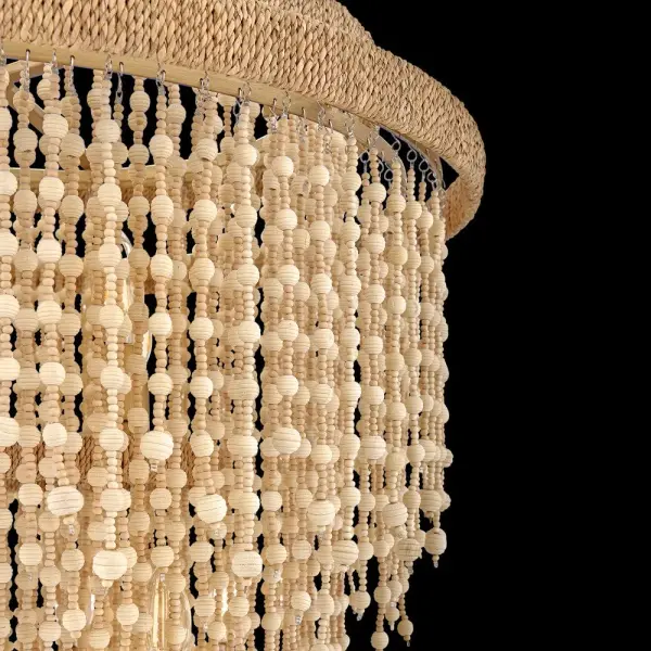 Freya Medium Chandelier with Wooden Beads - Image 2