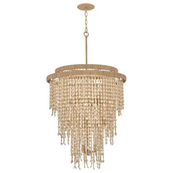 Freya Medium Chandelier with Wooden Beads - Image 3