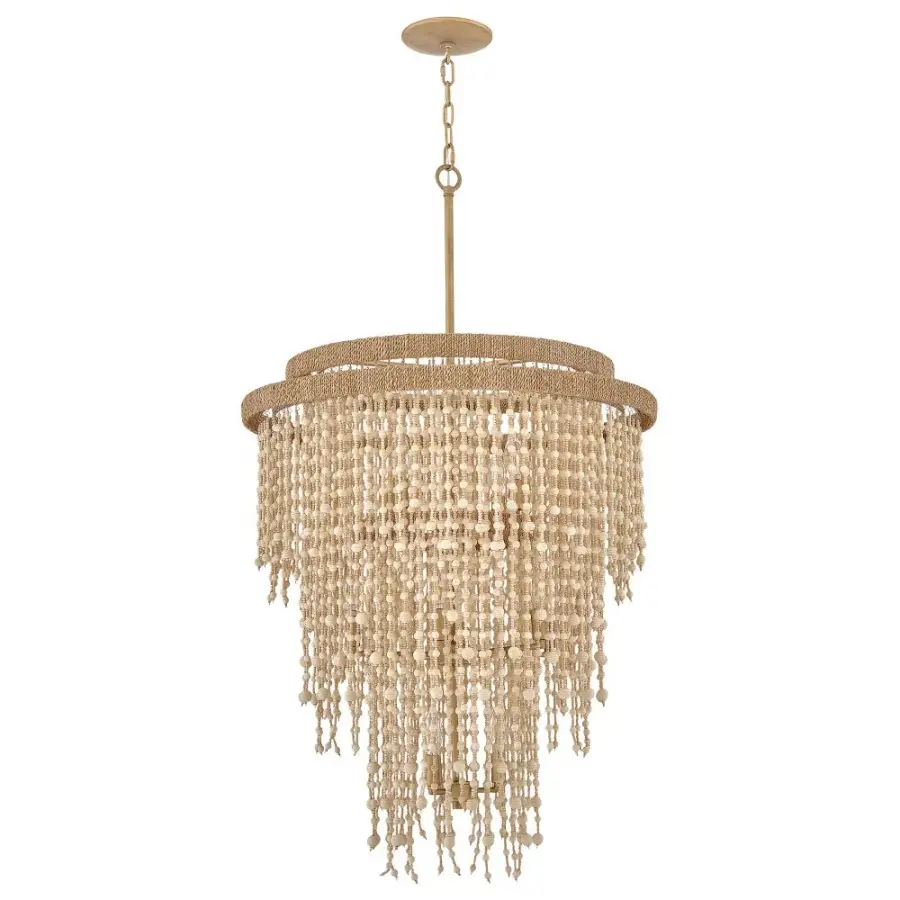 Freya Medium Chandelier with Wooden Beads - Image 3
