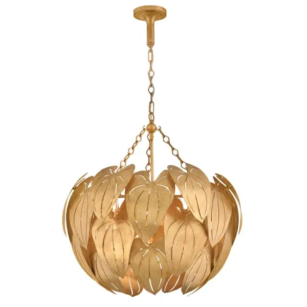 Camille Medium Chandelier in Distressed Brass - Image 1