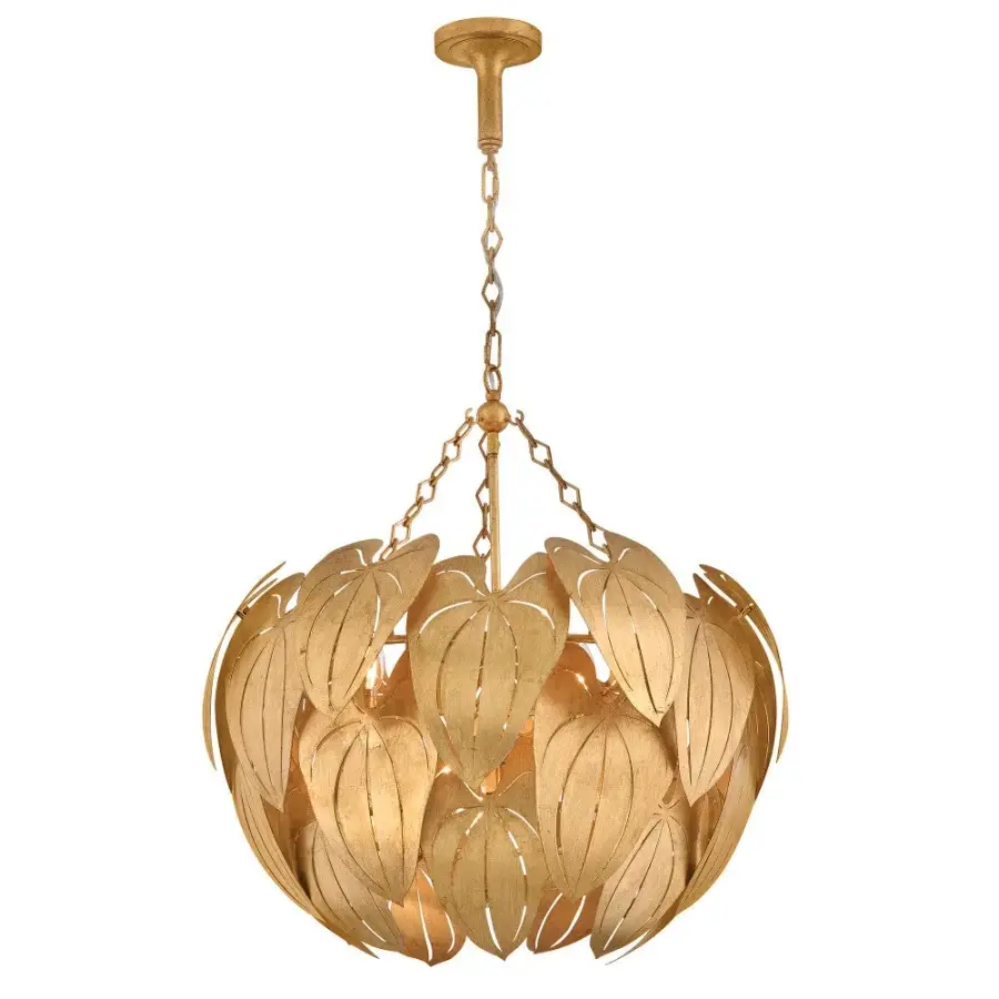 Camille Medium Chandelier in Distressed Brass - Image 1