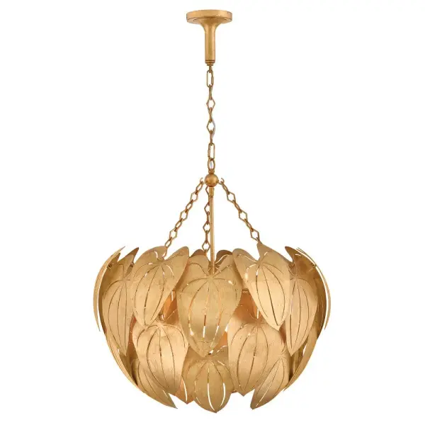 Camille Medium Chandelier in Distressed Brass - Image 11