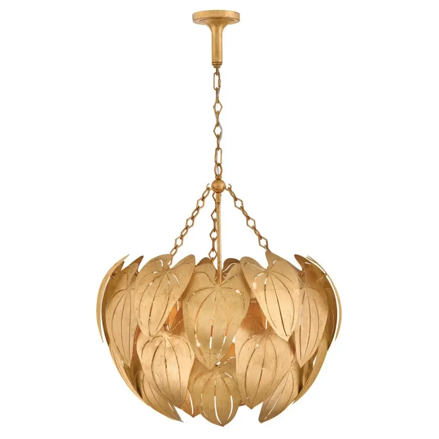 Camille Medium Chandelier in Distressed Brass - Image 11