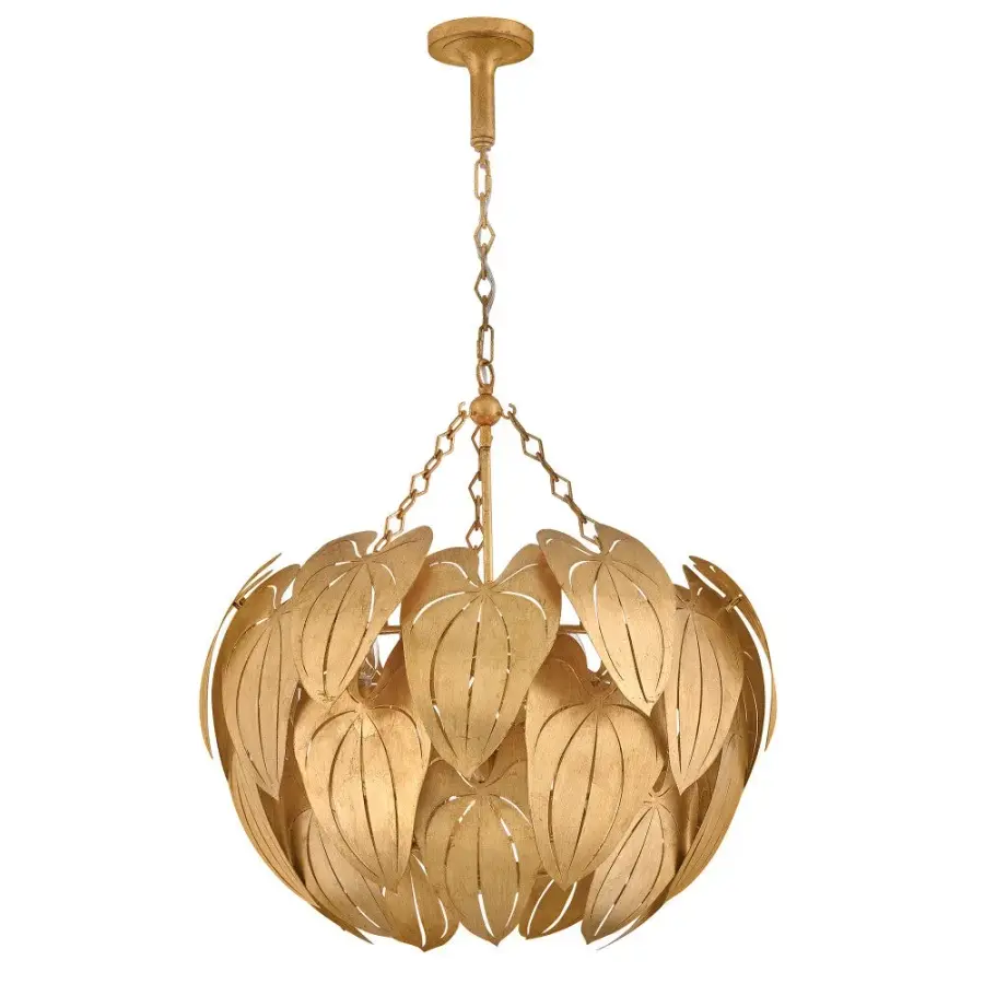 Camille Medium Chandelier in Distressed Brass - Image 3