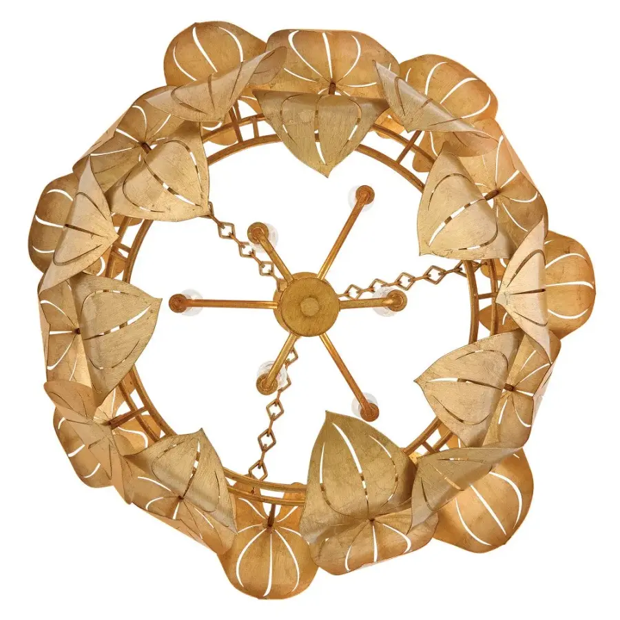 Camille Medium Chandelier in Distressed Brass - Image 9