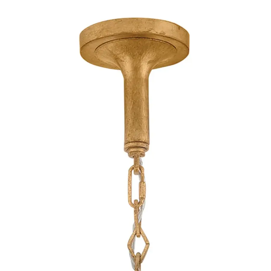 Camille Medium Chandelier in Distressed Brass - Image 10