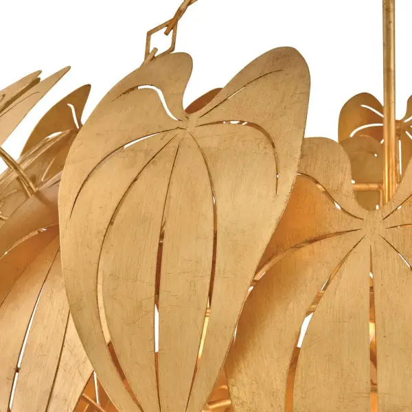 Camille Large Chandelier in Distressed Brass - Image 4