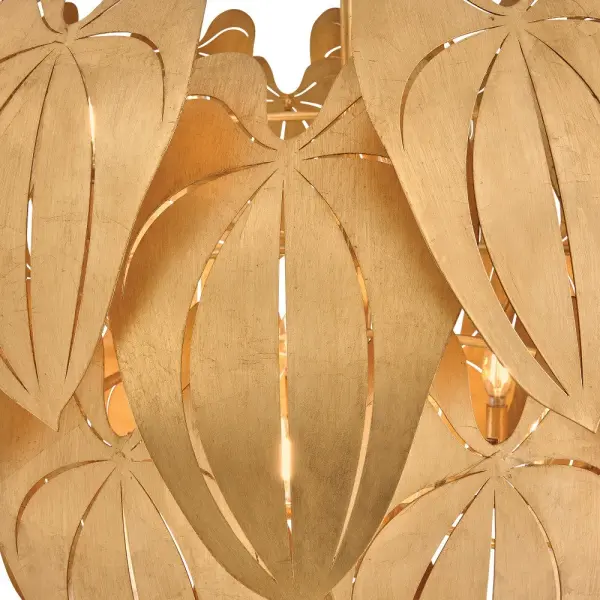 Camille Large Chandelier in Distressed Brass - Image 5
